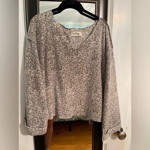 Peach Love, Leopard Print Blouse